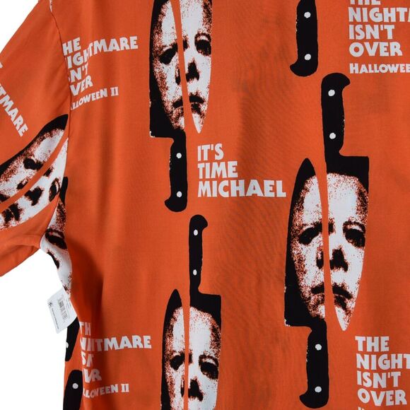 Halloween 2 Men's Button-Up Graphic Print Shirt Size XL Horror Classic - Picture 4 of 7